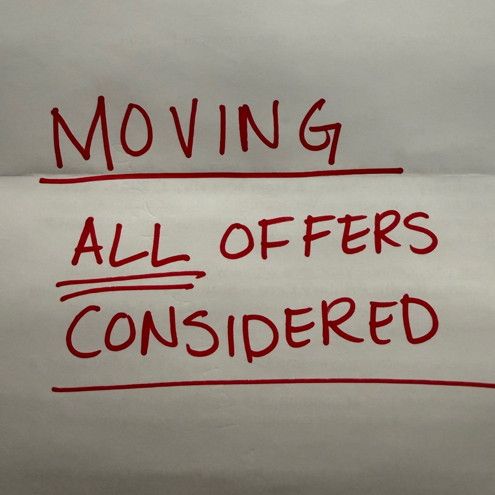 Handwritten Sign Poster - Red Ink on White Paper